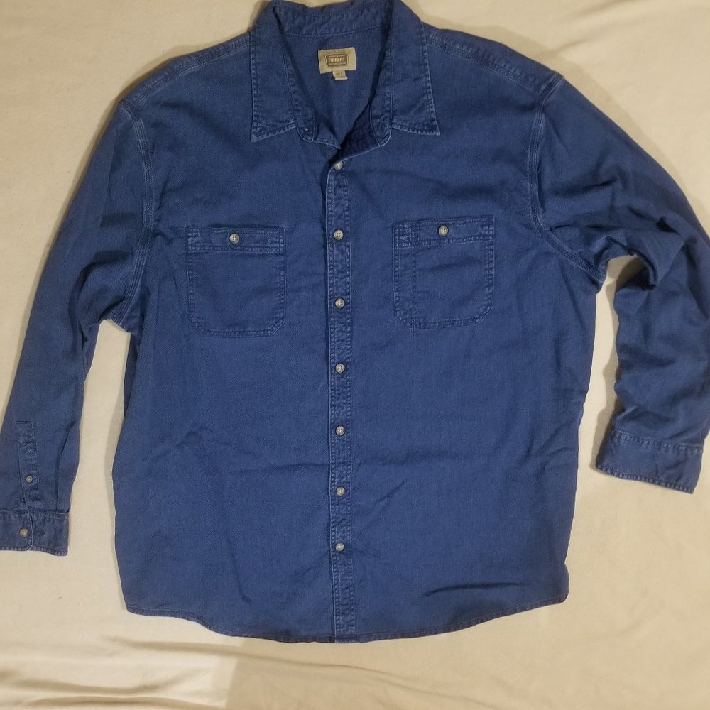 Foundry Supply Co. blue denim 3XLT men's 3/4 sleeve shirt